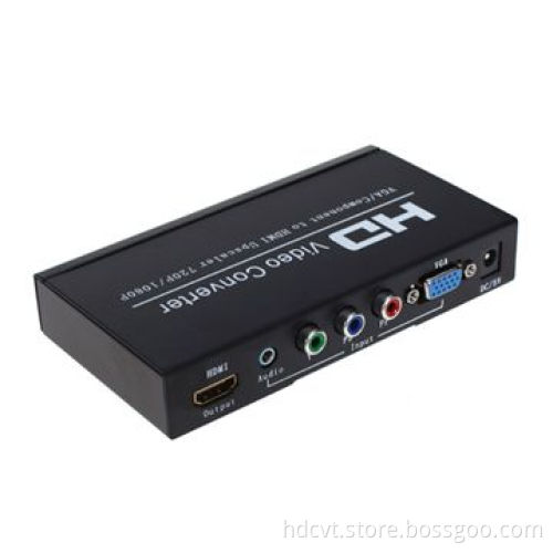 VGA/YPbPr to HDMI® Converter, Upscaler Scales General PC/HD Resolution HDMI® 1,080p Outpu